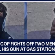 Detroit cop fights off two men trying to steal his gun at gas station